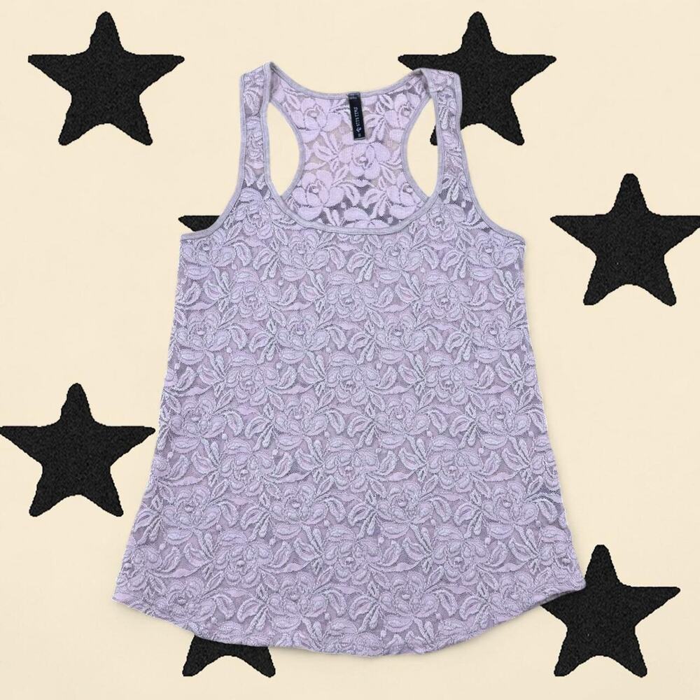 ★ Lavender/ tan lace racerback tank ★